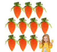 Easter Carrot Bags, Cartoon Drawstring Easter Treat Bag, 7.9x4.7 Inches Compact Candy Gift Pouch with Drawstring for Egg Hunt, Fabric Easters Goody Bags with Cute Carrot Design