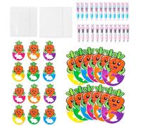 Easter Carrot Candy Bags Party Supplies, Self-Sealing Treat Storage Function, 24 Piece Carrot Cookie Bags with Bunny Pen and Greeting Card for Easy Distribution, Sturdy Clear Feature