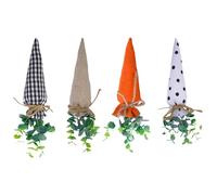 Easter Carrot Decor - 4 Pieces Seasonal Ornament, Artificial Vegetable Sculpture with Rustic Twine Textures, Holiday Basket Fillers, Farmhouse Tabletop Accent, Spring Party Favors for Mantel Bookshelf