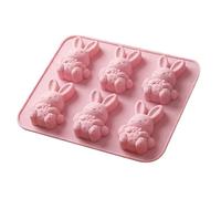 Easter Chocolate Molds - 6 Cavity Reusable Easy Release Silicone, Cute Bunny Candy Mold, Durable Non Stick Baking Tray | Perfect Cupcake Fondant Chocolate Sugar Crafts for Family Friends Men Women Hol