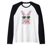 Easter Cute Modern Abstract Bunny Paint Design Manche Raglan