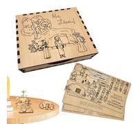 Easter Decorations, Wooden Manger Scene, Christian Holiday Garden Ornament for Easter Baskets, Wood Nativity Set for Table, Porch, or Lawn Display, Religious Decor with Interactive Puzzle Elements