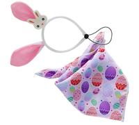 Easter Dog Bandana, Triangle Dog Bandana Bib, Multi-Purpose Scarf for Medium & Small Dogs, Adjustable Headband and Saliva Towel, Easter-Themed Pet Accessories, 13.39x14.57 inches