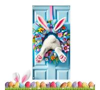 Easter Door Decor - 35.4x70.8inch Decorative Easter Door Covers Banners Backdrops | Reusable Bunny Banners | Easters Porch Decor for Classroom Yard Outside Party Garage Home Office Porch Wall