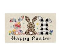 Easter Doormat - Polyester 60x1x40cm | Absorbent Happy Easter Welcome Mat, Non-Slip Spring Farmhouse Rug | Easters Entrance Mat for Front Door, Outside Entry Home Decor