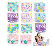 Easter Egg Boxes, Goodie Boxes Set of 12, 2.76x2.76 inches adorable compact Festive Treat, Easter Supplies for Classrooms, Home Gatherings, Snack Box Kids