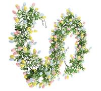 Easter Egg Garland - 2 Pieces Easter Egg Spring Garland Decoration | Holiday OrnamenEaster Égg Set Of 2 | ABS, 6.9ft Each, Colorful | Artificial T, for Party Wall Fireplace Mantel Stairs Window