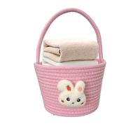 Easter Egg Hunt Baskets For Kids - Cotton Rope 23x18x16cm | Cute Eggs Hunting Festive Container | Bunny Easter Basket With Handle For Kids Shopping Bags Fors Egg Toys Hunts Party
