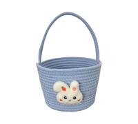 Easter Egg Hunt Baskets For Kids - Cotton Rope 23x18x16cm | Cute Eggs Hunting Festive Container | Bunny Easter Basket With Handle For Kids Shopping Bags Fors Egg Toys Hunts Party