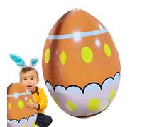 Easter Egg Inflatables Outdoor Decorations, Giant PVC Blowup Eggs with Happy Easter Design, Cute Yard Decor for Garden, Lawn, and Holiday Party Celebration, 16-inches