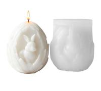 Easter Egg Mold, Reusable Easy Release, Bunny Egg Candle with Smooth Interior, Flexible Silicone Mold, Crafts Molds with Study Structure, Plaster Soap for Home Decor Party Favors