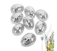 Easter Egg Ornaments - 8-Piece Spring Egg Decoration, Spring Basket Ornaments with Intricate Floral Patterns, Matte Pastel Finish, Ribbon Hanging Loops, Shatterproof Lightweight Build for Bookshelves