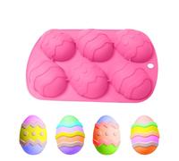 Easter Egg Silicone Mold, 6 Cavity Flexible Casting Form, 3D Chocolate Candy Maker, DIY Jelly Gummy Baking Tool, Cake Dessert Craft Accessory, Kitchen Confectionery Tools Category, for Candy Chocolate