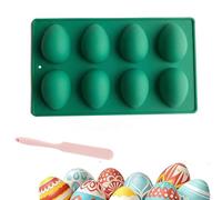 Easter Egg Silicone Mold for Baking, 3 Pack 24 Cavity Food-Grade Chocolate Molds, Non-Stick Egg Shaped Easter Freezer Mold Set for DIY Baking, Jello, Pastry, Muffin, Bread,Ice Cube (J)