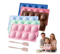 Easter Egg Silicone Molds for Baking, 3 Pack 24-Cavity Non-Stick Chocolate Egg Mold, Food Grade Silicone Egg Shaped Molds for Oven, Jello, Candy, Soap & DIY Holiday Treat B)