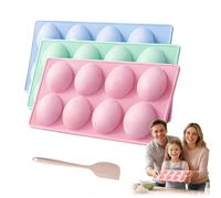 Easter Egg Silicone Molds for Baking, 3 Pack 24-Cavity Non-Stick Chocolate Egg Mold, Food Grade Silicone Egg Shaped Molds for Oven, Jello, Candy, Soap & DIY Holiday Treat (A)