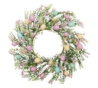 Easter Egg Wreath - 17.72 Inches Spring Wreath with Eggs | Artificial Spring Wreaths Flower EasterWreaths | EasterWreaths for Front Door | Farmhouse Easter Decorations with Mixed Twigs Door Wreaths