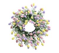 Easter Egg Wreath - Spring Door Wreath, 15 pouces Holiday Front Door Decor, Colorful Outdoor Easter Wreaths | for Living Room, Wall, Window, Garden, Yard, Porch, Farmhouse, Party, Spring Decor, Indoor