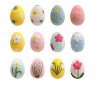Easter Eggs - 12pcs Pastel Felted Eggs for Spring Crafts | DIY Home Garland Wall Tree Decoration | Colorful Egg Craft Set for Living Room Holiday Festival
