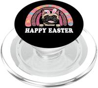 Easter French Bulldog Dog Bunny Eggs Hunting Boho Rainbow PopSockets PopGrip pour MagSafe