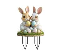 Easter Garden Stakes, décorations de jardin de Pâques décoratives,décoration de chantier | Signes de vacances en plein air 2D acrylique, Pr