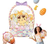 Easter Goodie Bags - 30 Pcs Bunny Sealing Clear Pouches with Handles, Resealable Plastic Easter Candy Bags, Spring Treat Bag for Kids Classroom, Party Favors, Basket Stuffers (I,30PCS)