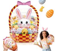Easter Goodie Bags - 30 Pcs Bunny Sealing Clear Pouches with Handles, Resealable Plastic Easter Candy Bags, Spring Treat Bag for Kids Classroom, Party Favors, Basket Stuffers (A-1,20PCS)
