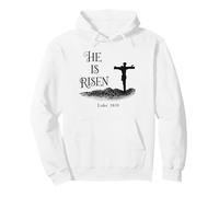 Easter He is Risen Croix Religieuse du Dimanche des Palmiers Homme Femme Sweat à Capuche