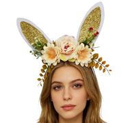 Easter Headband with Bunny Ears - Cute Holiday Hair Accessory for Spring Festival | Lightweight Fabric Design with Flexible Band, Party Costume Headwear for Egg Hunt Events Family Photos 0.24x9.84in