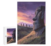 Easter Island Statues Sunset Puzzle 1000 Pièces Educa Jouet en Bois Cadeau Unique Décoration Intérieure Jeu Éducatif Challenge Toy Adultes Et Enfants À Partir De 14 Ans 1000 PCS