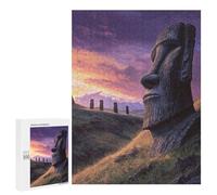Easter Island Statues Sunset Puzzle 1000 Pièces Educa Jouet en Bois Cadeau Unique Décoration Intérieure Jeu Éducatif Challenge Toy Adultes Et Enfants À Partir De 14 Ans 500 PCS