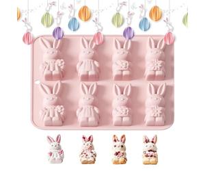 Easter Molds, Easy Release Heat Resistant Mould, Easter Bunny Silicone Molds For Cake Ice Soap Candle Cookie Dessert Candy Craft Party, Flexible Non-Stick Baking Chocolate Jelly Candy Making DIY