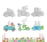 Easter Molds - Silicone Standard Size | 3 Pieces Easy Release Holiday Casting Mould with Durable Flexible Design, Plaster Epoxy Wax Clay Craft Home Room Decor Making, Easter SiIicone Resin Mold | DIY