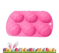 Easter Moule en silicone à 6 cavités pour pâte à sucre, pâte à sucre, moule 3D pour bonbons et gelées
