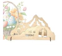 Easter Nativity Scene - Wood, Desk Religious Decoration | Easter Tomb Scene, Christian Home Ornament For Farmhouse, Yard, Lawn, Indoor, Bookshelf, Bedside Table, Church, Family, Friends, Adults