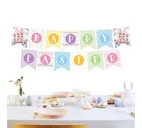 Easter Party Banner, Bunny Egg Pattern Bunting, 10 Foot Colorful Easter Decorations FOR Home and Garden Sturdy Paper Garland Single Set Spring Holiday Banner for Mantle Fireplace Tree Wall Tiered Tray
