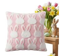 Easter Pillow Cover - Aesthetic Bunny Design Plush Pillowcase, Soft Decorative Throw Cover| Hidden Zipper Closure, Seasonal Spring Accent, Durable Fabric, Pillow Covers, For Home, Apartment, Hotel