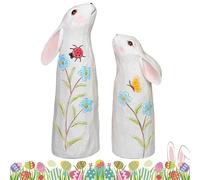 Easter Rabbit Figurines - Resin Decor | Resin Easter Rabbit Seasonal Decoration Figurines For Holiday Display, Ideal For Bookcase, Bookshelf, Display Cabinet, Dressing Table, Nightstand, Bedroom, And