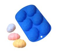 Easter Silicone Molds, 6 Cavity Egg Shape Tray, Non Stick Chocolate Casting Mold with Flexible Design, Baking Accessory Tool, 3D Candy Making Mold with Easy Release, Wax Melt Mould for Cake and Jelly