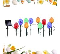 Easter Solar Garden Lights 3.5m - Waterproof Egg & Bunny Pathway String Lights With Stakes, Spring Outdoor Decoration For Yard, Courtyard, Driveway, Patio & Lawn