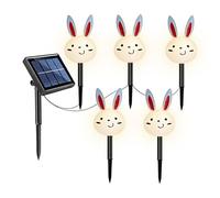 Easter Solar Lights Outdoor - Bunny Carrot Illuminations, Waterproof Garden Lighting Set with Auto Charging Panel & Charming Spring Display Stakes for Yard, Patio, Porch and Lawn Pathways