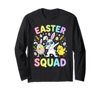 Easter Squad Joyeuses fêtes de Pâques avec œufs, Lapin et Lapin Manche Longue