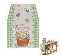 Easter Table Runner - 33x120cm - Decorative Table Runner , Spring Flowers Easter Eggs Print Dining Room Decoration | Tables Cloth | for Holiday Party Home Kitchen