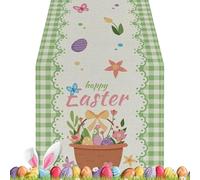 Easter Table Runner, Spring Flowers Print, 33x120cm Dining Room Decor with Polyester Build, Farmhouse Centerpiece Accessory, Holiday Home Decoration with Design, Kitchen Mantel Use for Easter