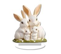 Easter Table Sign, Acrylic Bunny Ornament, Spring Tiered Tray Decoration for Home, Picnic, Desktop, Counters, Affichage, Family Gatherings, 7,09 x 5,83 pouces, 120 g