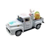 Easter Toy Truck - Bunny Egg Carrier | Spring Farm Vehicle with Rolling Wheels, Rustic Basket Style Storage for Candy Hunt Activity, Interactive Holiday Playset for Kids Boys Girls Party Gift