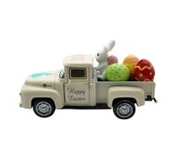 Easter Toy Truck - Bunny Egg Carrier | Spring Farm Vehicle with Rolling Wheels, Rustic Basket Style Storage for Candy Hunt Activity, Interactive Holiday Playset for Kids Boys Girls Party Gift