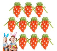 Easter Treat Bags, Cute Carrot Drawstring Design, Fun and Festive Look, (7.9 x 4.7 Inches, Set of 10), Perfect for Egg Hunt Activities, Candy Goody Bags, and Spring Party Supplies