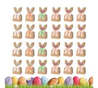 Easter Treat Bags Set - 24 Pieces Rustic Paper Spring Decor, Reusable Candy Wrap, Party Goodie Favor Snack Bag Kit, Cookie Chocolate Cake Dessert Toy Holder For Holiday Celebration Easter Basket