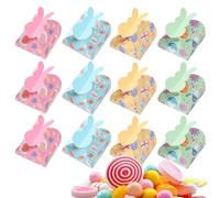 Easter Treat Boxes Lot de 12 boîtes de rangement au chocolat pour cookies, aliments, jouets et travaux manuels, idéal pour les fêtes, les pique-niques, les vacances, les festivals et les emballages